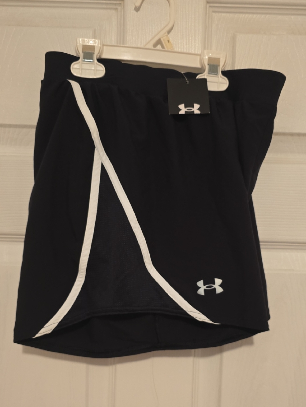 Under Armour Women's Black Athletic Shorts with White Trim